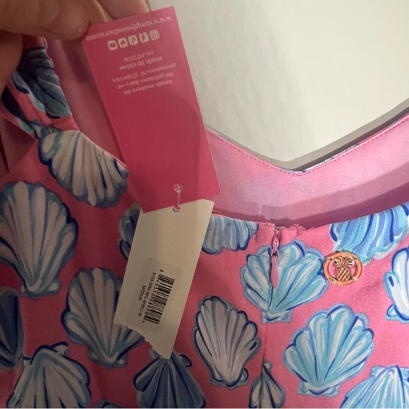 NEW Simply Southern Pink & Blue Seashell Maxi Dress W/ Side Cut Outs & Ruffles - Picture 15 of 15